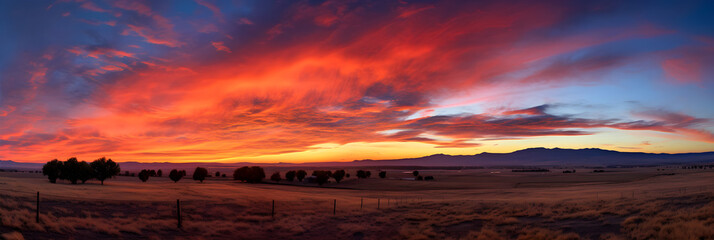An Illuminating Sunrise Over a Peaceful Landscape: A Spectral Dance of Morning Colors