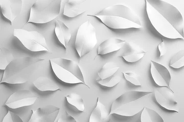 Wandaufkleber White paper flowers background © Vilma