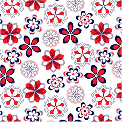 Abstract decorative daisies pattern.