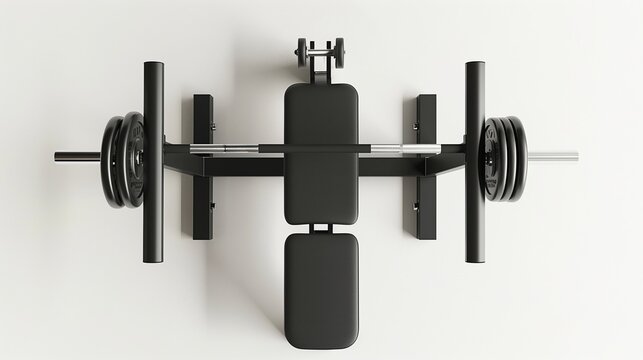 bench press on top view for architecture use. gym florplan concept