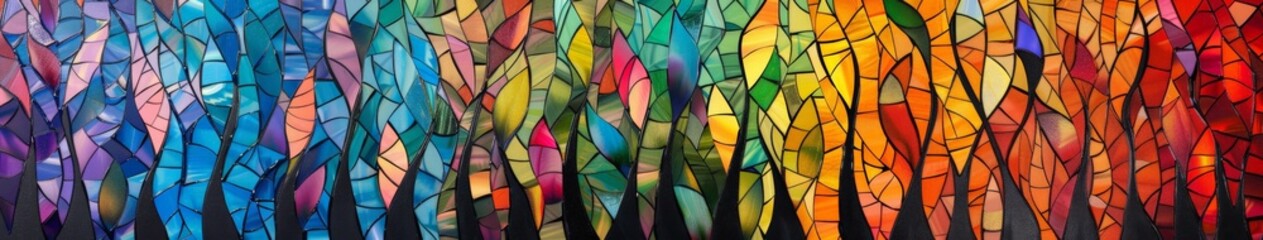 Rainbow Colored Forest Painting