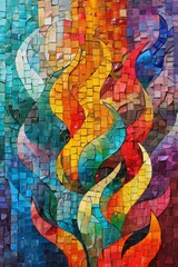 Fiery Mosaic Art
