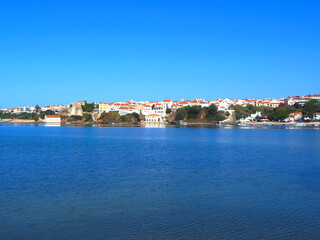 Fototapeta na wymiar Vila Nova de Milfontes - beautiful portuguese town at river Mira with a castle ad beautiful beaches