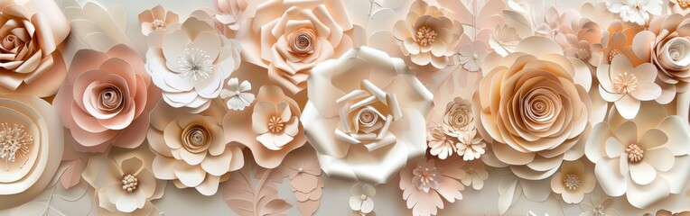 Wall Decorated With Paper Flowers