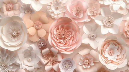 Paper Flowers Adorning Wall
