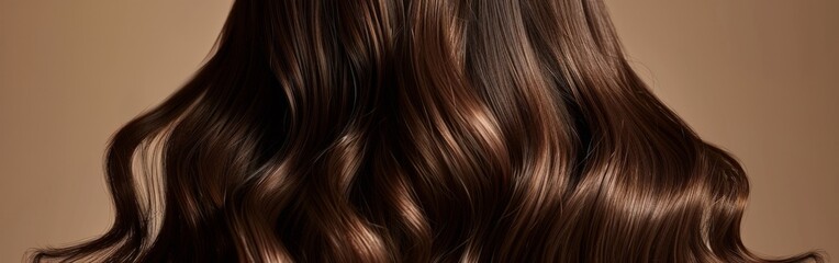 Naklejka premium Woman With Long, Shiny Brown Hair