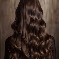 Fototapeta premium Womans Head With Long Brown Hair