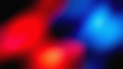 Vibrant grainy gradient abstract background blue red glowing color shape on black background colorful poster web banner design