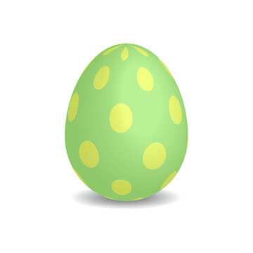 3D Easter egg. Green and yellow.