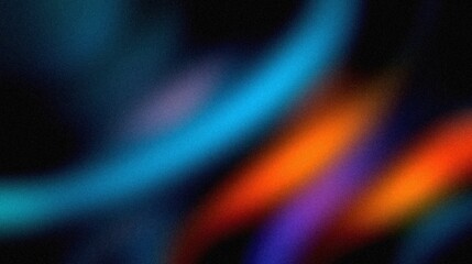 Vibrant grainy gradient abstract background blue red purple glowing color shape on black background colorful poster web banner design