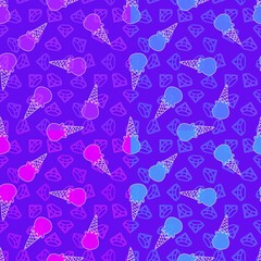 Cartoon ice cream seamless summer print crystal pattern for wrapping paper and fabrics and kids party accessories