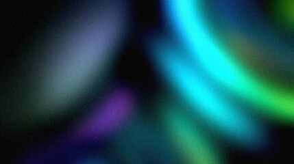 Vibrant grainy gradient abstract background blue green purple glowing color shape on black background colorful poster web banner design