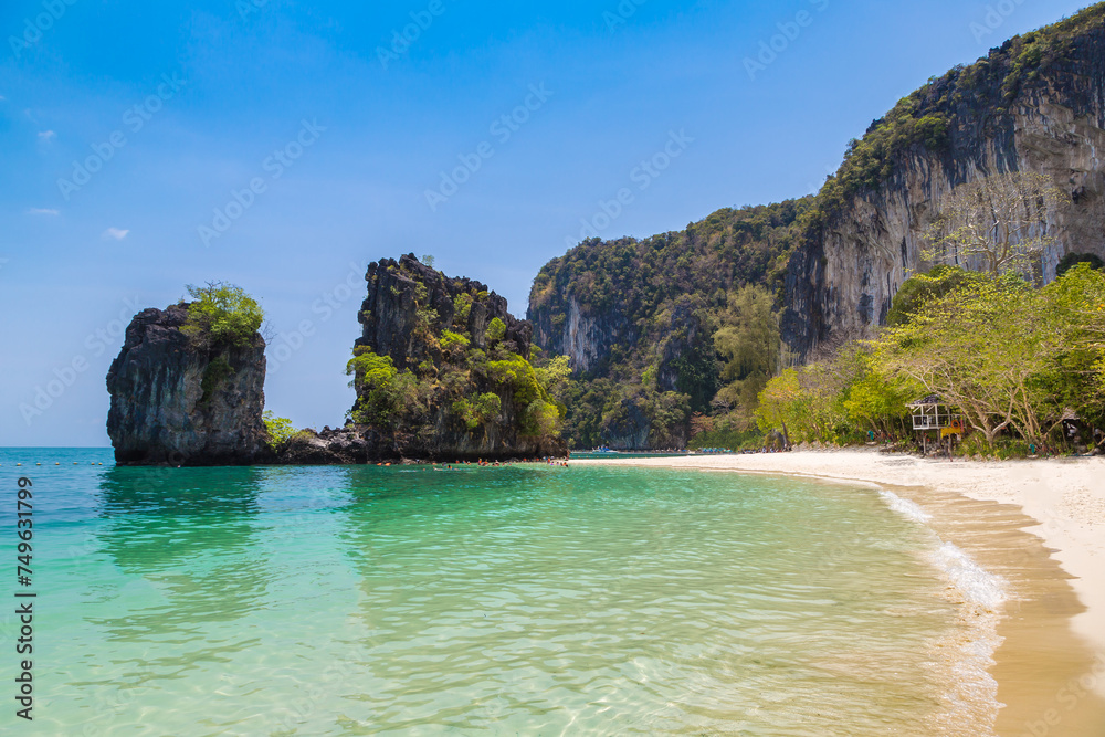 Sticker beach at koh hong island