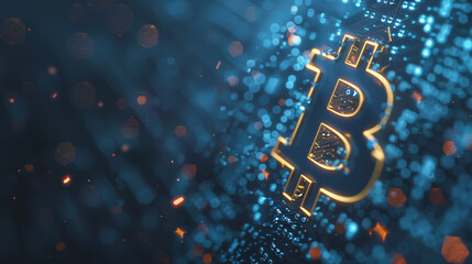 Christmas night with blue and white squares glowing in the background, creating a magical winter holiday atmosphere