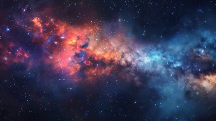 Spectacular space nebula with vibrant colors and star formation