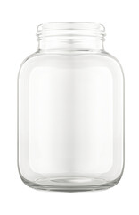 Empty glass jar, 3D rendering isolated on transparent background