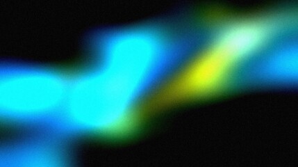 Vibrant grainy gradient abstract background blue green glowing color shape on black background colorful poster web banner design