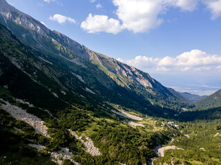 Fototapeta na wymiar Aerial view of Pirin Mountain near Banderitsa River, Bulgaria