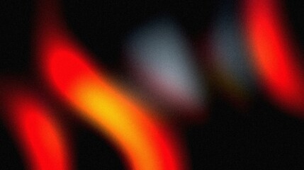 Vibrant grainy gradient abstract background red orange white glowing color shape on black background colorful poster web banner design
