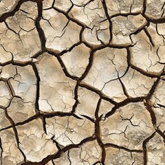 Seamless texture of cracked dry ground.