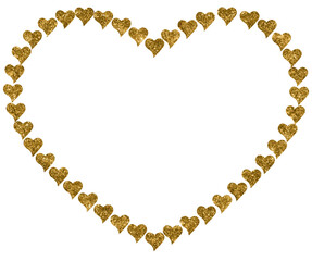 Gold Glitter Heart Border Frame