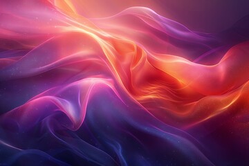 Fototapeta premium glowing 3 dimensional arc texture with a rainbow of colors, in the style of flowing fabrics, dark azure and pink, abstraction. Generative AI