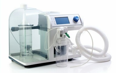 Nebulizer Machine Respiratory Treatment Device Isolated on White Background.