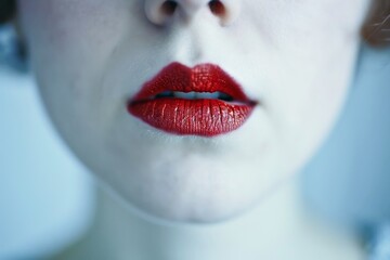 Female lips with a fancy lipstick makeup.