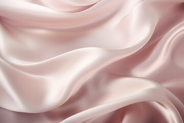 Fototapeta premium An abstract and soft texture of wavy pink satin fabric, creating a sense of smooth movement and luxury.