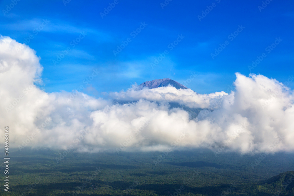 Poster volcano agung on bali