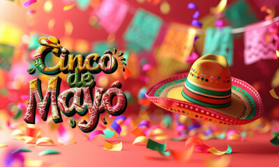 Naklejka premium Cinco de Mayo, Cinco de Mayo Sombreros