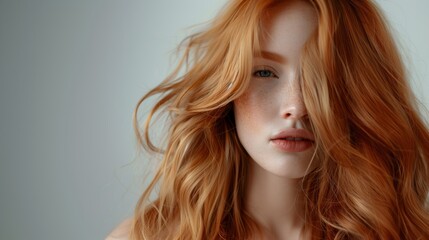Naklejka premium A flowing, supple hair bust