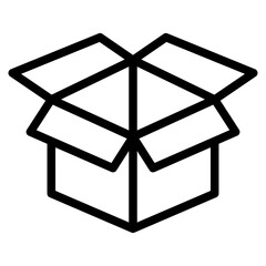 Box icon. Empty open shipping box or unboxing. Carton boxe icon. Stock vector. Vector illustration.