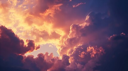 Fototapeta premium Sunset sky, colorful clouds