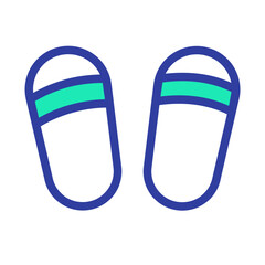 This is the Slipper  icon from the Hotel icon collection with an Color Lineal style