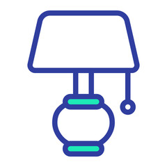 This is the Table Lamp icon from the Hotel icon collection with an Color Lineal style