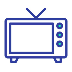 This is the TV icon from the Hotel icon collection with an Color Lineal style