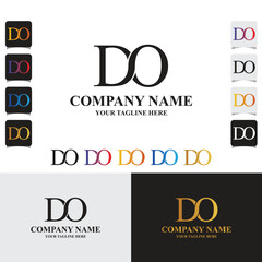 DO letter initials Brand logo Template with gradient color