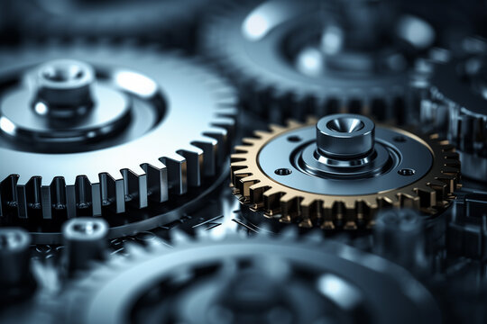 Abstract gear wheel mechanism background, machine and engineering tool equipment technology