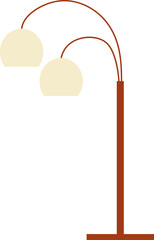 Midcentury floor lamp clipart illustration interior light decoration