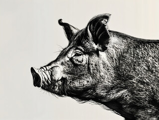 black and white pig