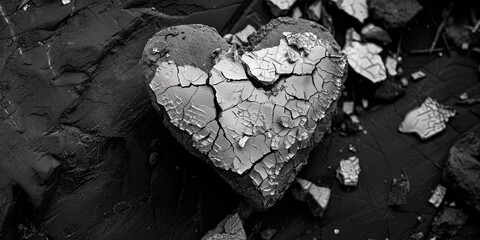 Broken heart concept 