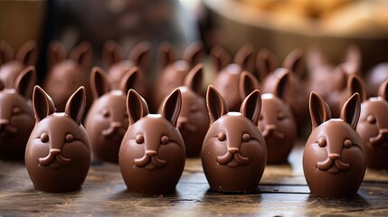 Easter chocolate bunnies. These delicious chocolate treats are perfect for the Easter holiday.