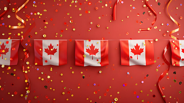 Celebrate Presidents Day with an energetic banner mockup showcasing Canada flags