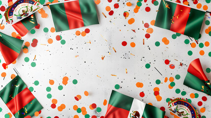 Obraz premium Celebrate Presidents Day with an energetic banner mockup showcasing Mexican flags,