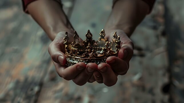 Crown held in hand, a silent testament to waiting power