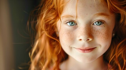 Naklejka premium cute little princess with red hair