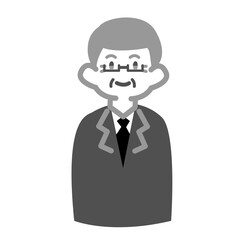 微笑むシニア男性会社員