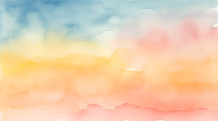 Obraz na płótnie Canvas Soft Watercolor Blends in Warm Sunrise Colors