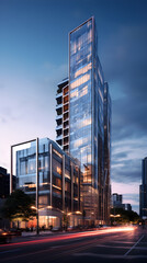Fototapeta na wymiar Fusion of Luxury and Functionality – An Epitome of Modern BC Architecture in High-Rise Buildings
